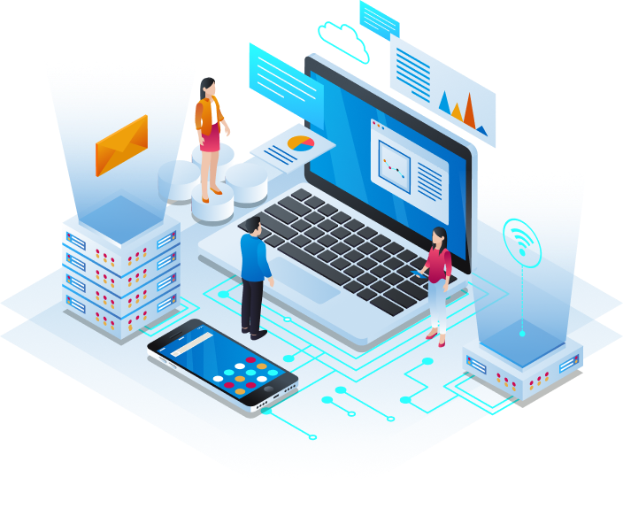 Digital strategy consulting illustration